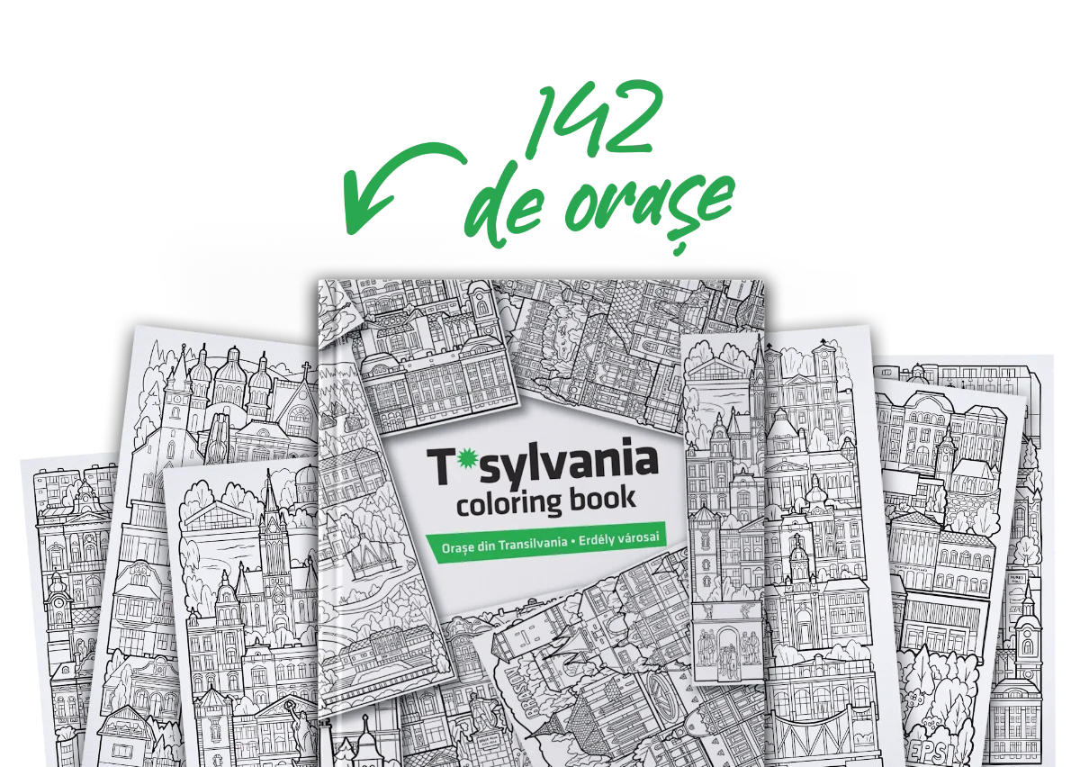 carte de colorat cu 142 orase din transilvania